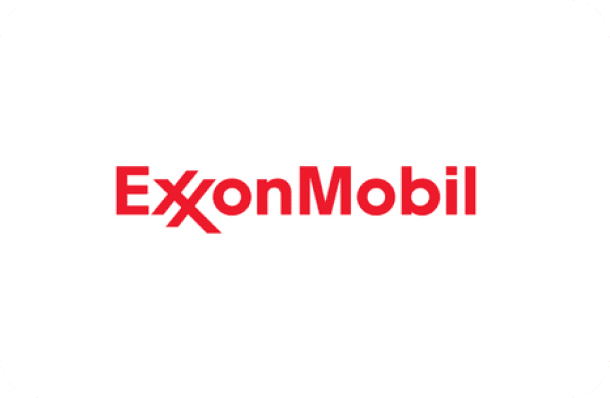 ExxonMobil logo in red text on white background