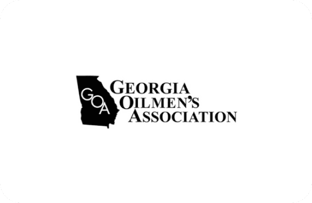 Georgia Oilmen's Association logo featuring text and black silhouette of the state of Georgia