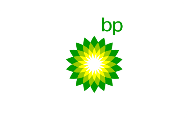 Green BP company logo with yellow and green flower-shaped symbol on white background